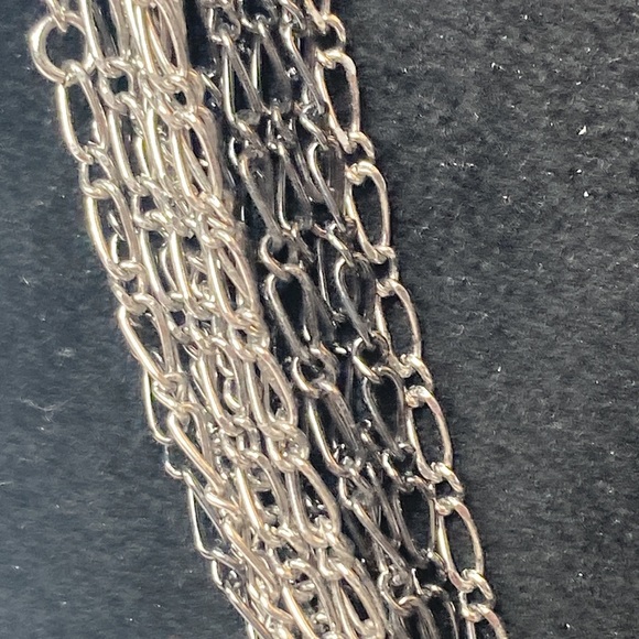 36" Long Talbots Multi Chain Style Silver & Dark Grey Tone Necklace - Picture 3 of 14